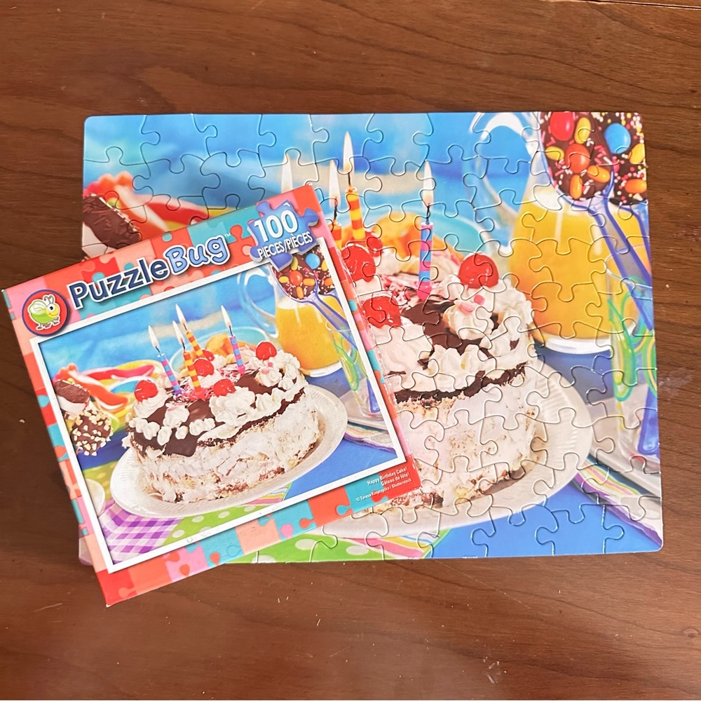 PuzzleBug Happy Birthday Cake! 100-Piece Jigsaw Puzzle